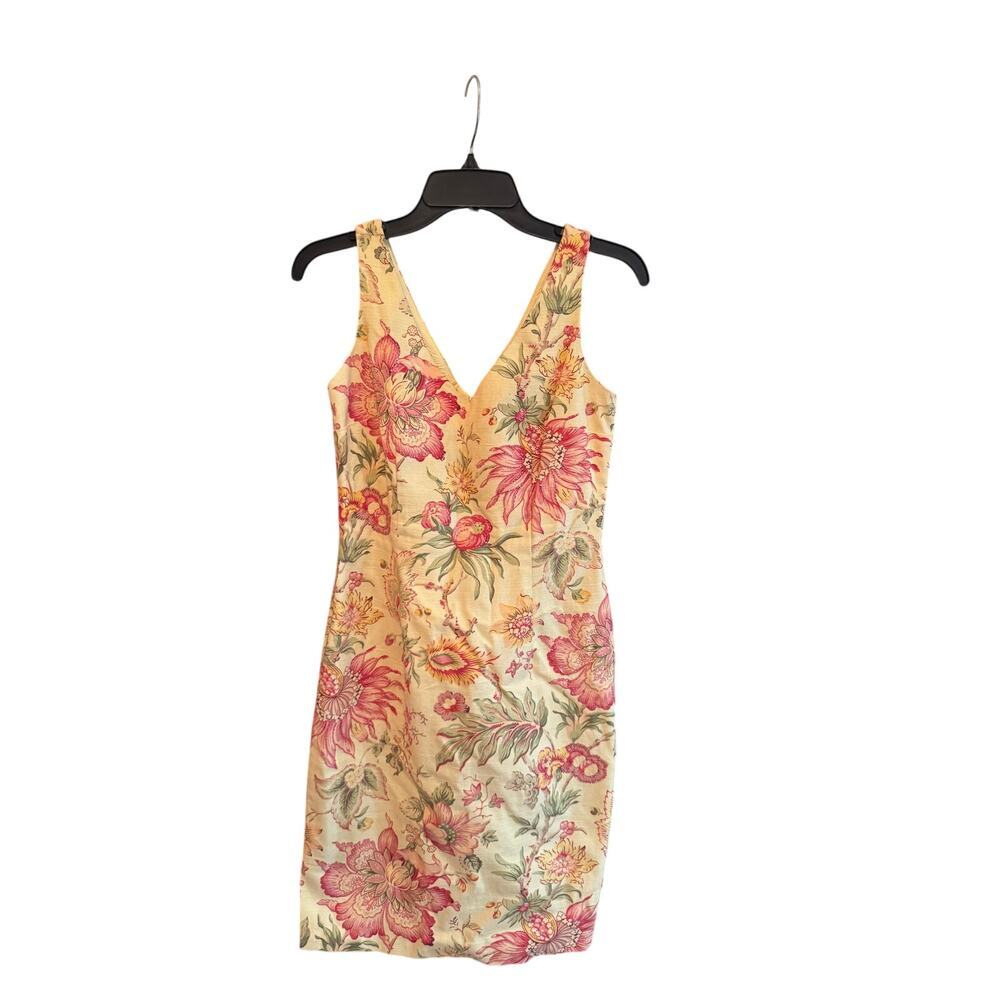Maggy London Floral Midi Dress Beaded Embroidery Summer Garden Party S